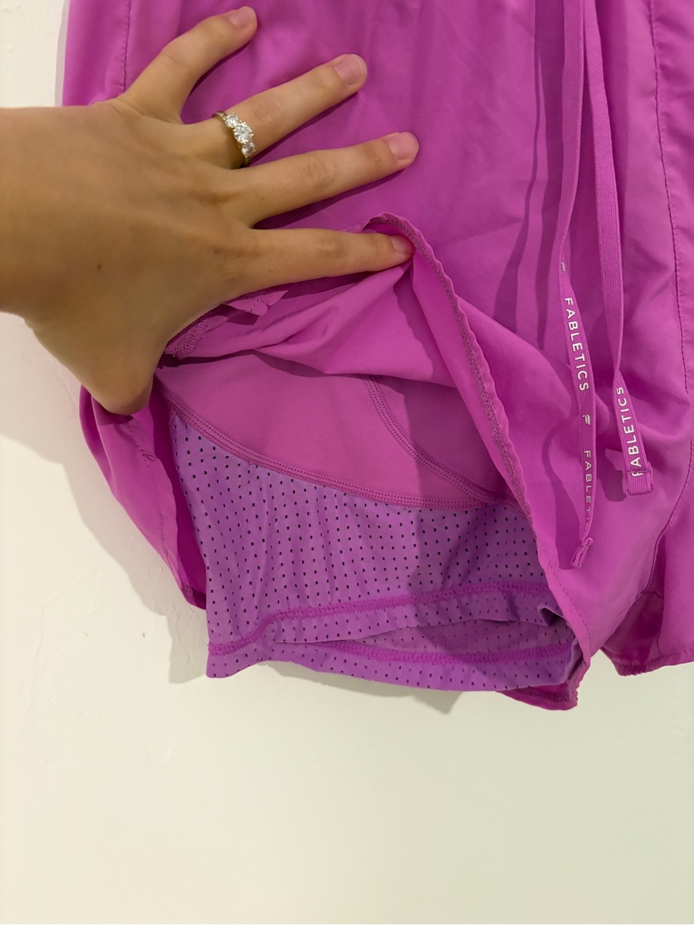 Fabletics Pink Layered Athletic Shorts - Picture 4 of 5
